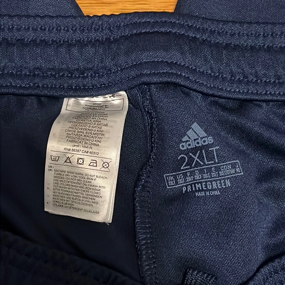 Adidas Mens 2XLT Big & Tall Blue and White Athletic Workout Lounge Pants